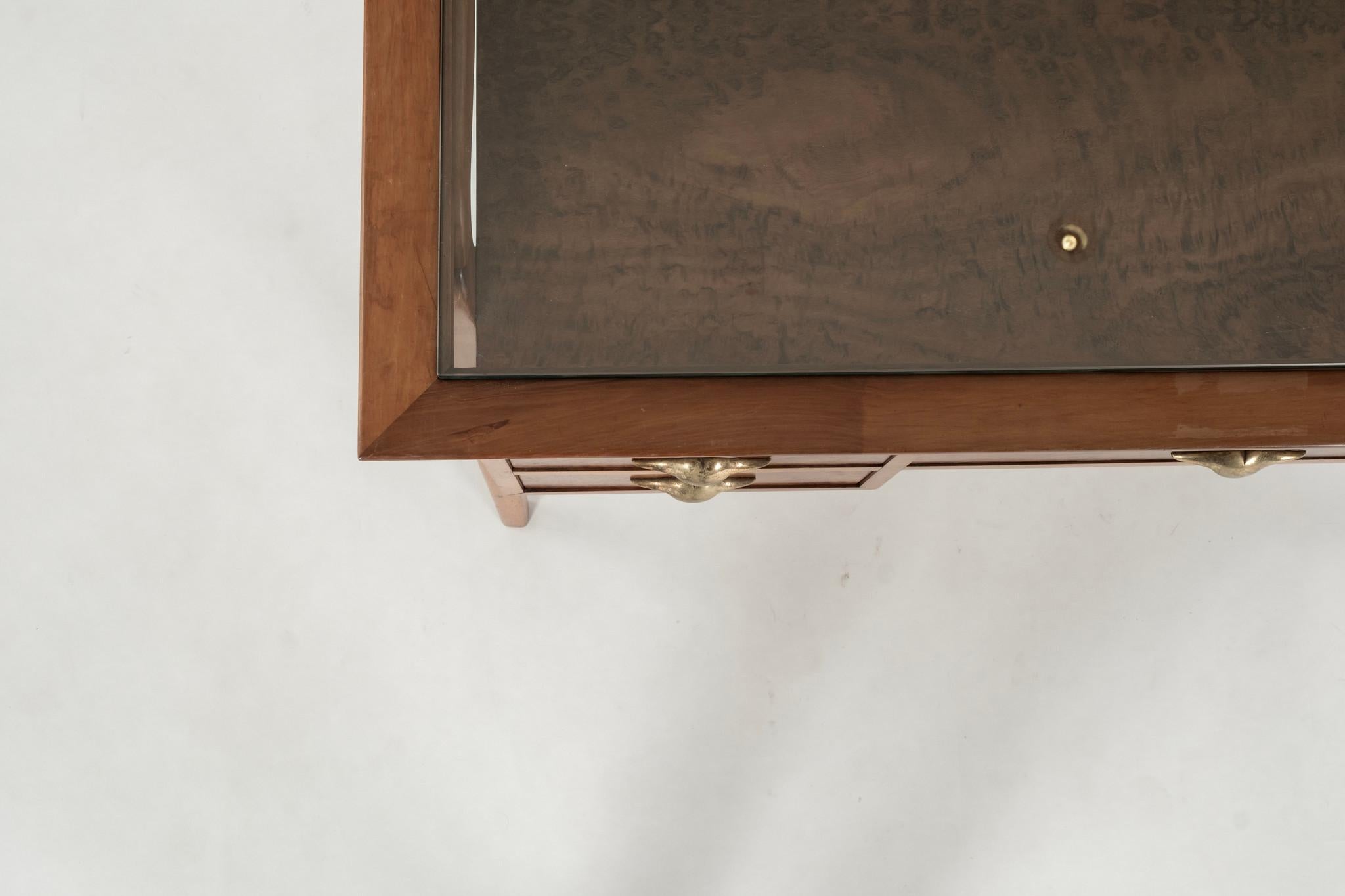 1950s Italian Burl Maple Desk For Sale 5