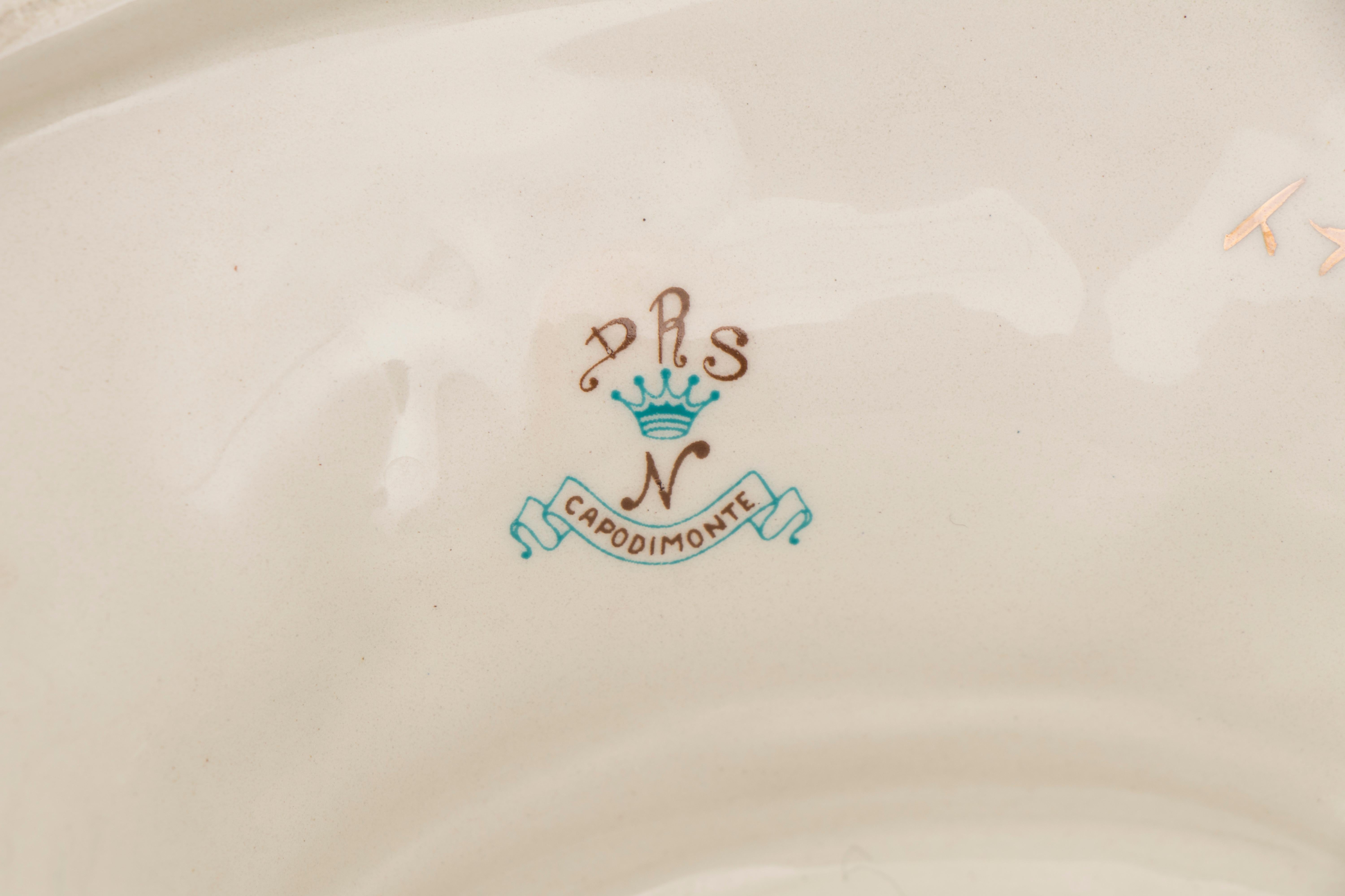 1950s Italian Capodimonte Cherubs Porcelain Serving Tureen 1
