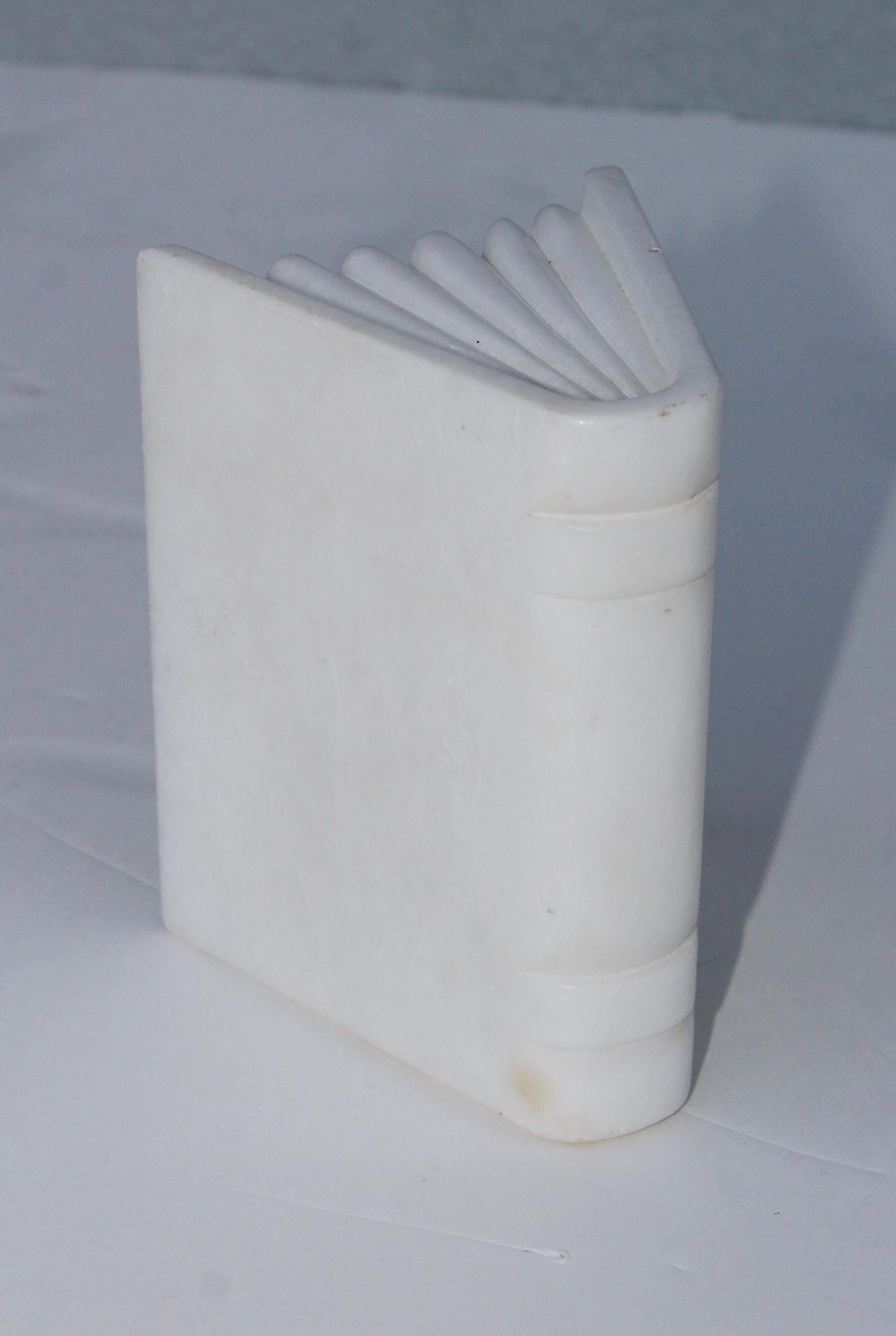 1950s Italian Carrara Marble Bookends 1