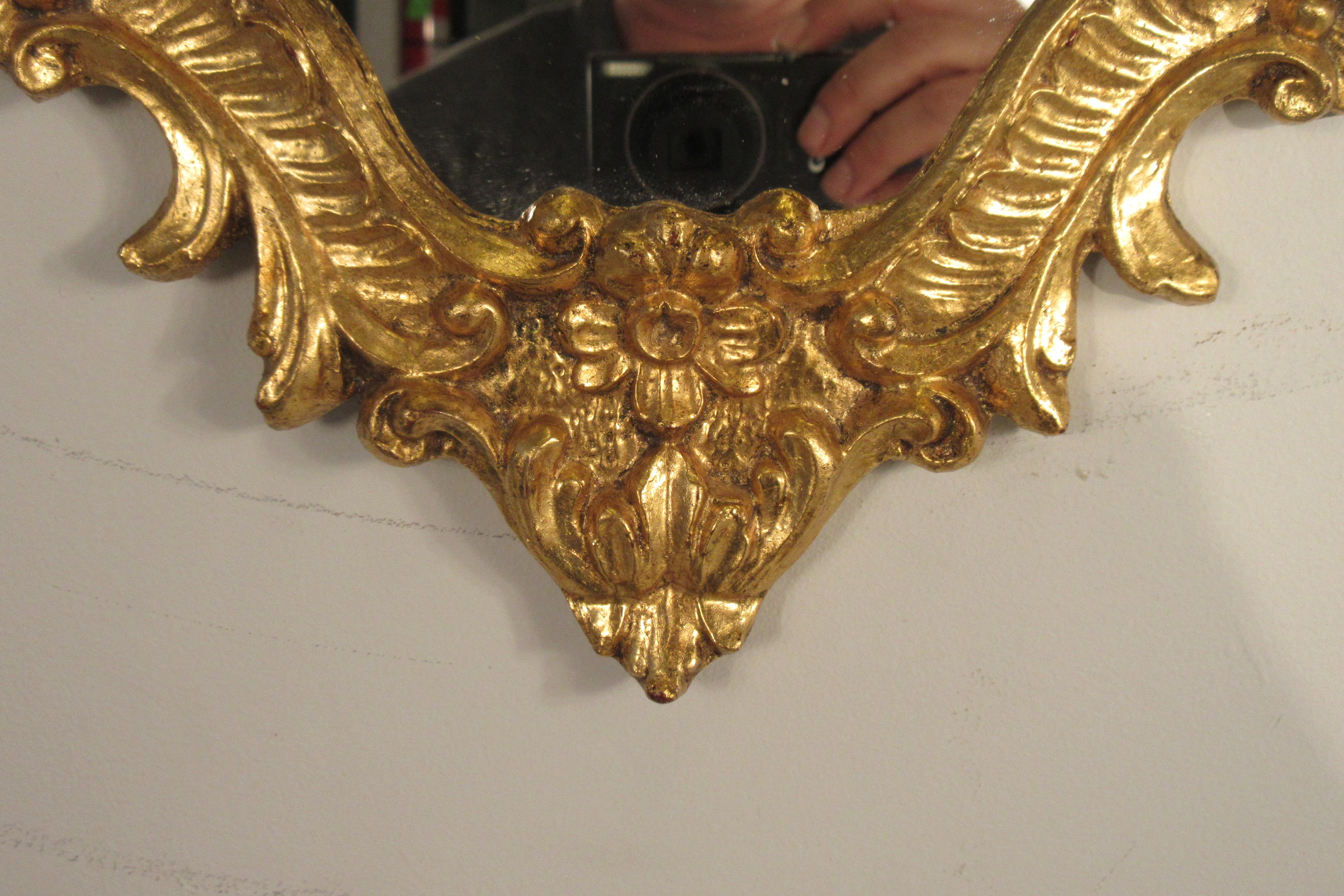 1950s Italian Carved Wood Gilt Mirror 2