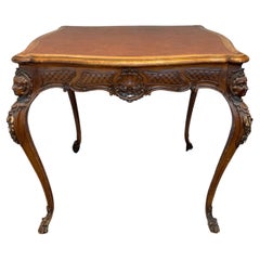 Retro 1950s Italian Carved Wood Rococo Game Table