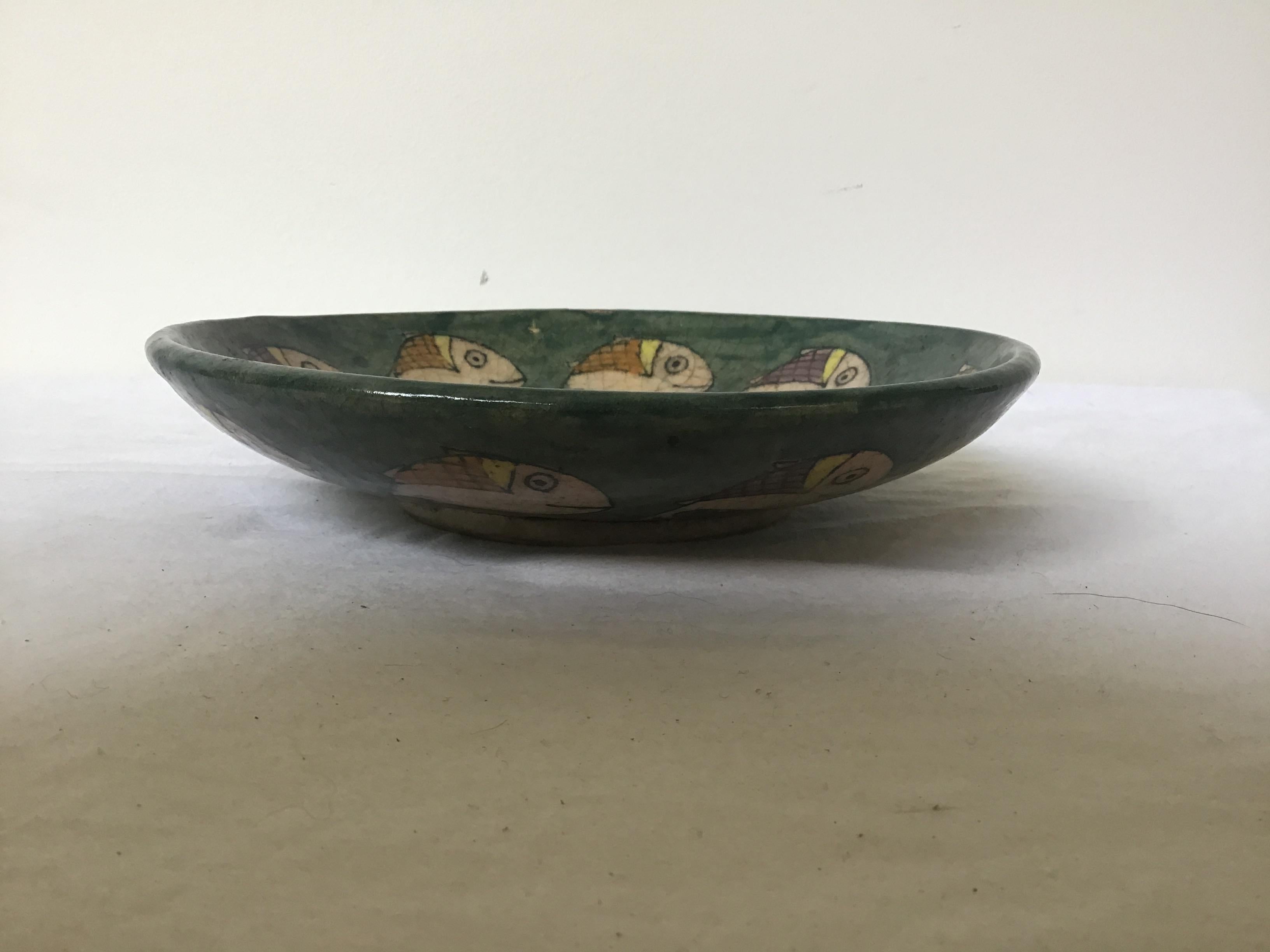 Mid-20th Century 1950s Italian Ceramic Fish Plate