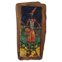 1950s Italian Ceramic Plaque of a Drummer Boy