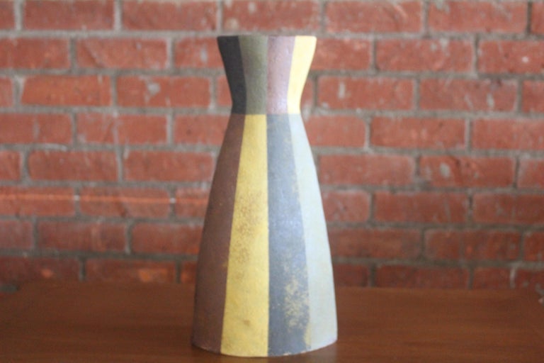 1950s Italian Ceramic Pottery Vase For Sale 6