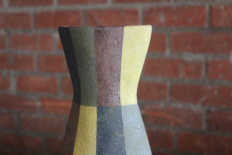 1950s Italian Ceramic Pottery Vase For Sale 8