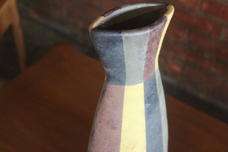1950s Italian Ceramic Pottery Vase For Sale 10