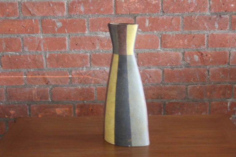 Mid-20th Century 1950s Italian Ceramic Pottery Vase For Sale