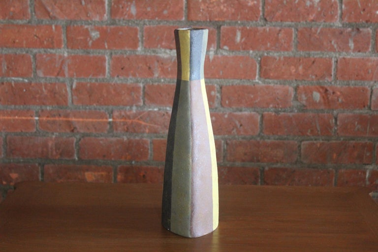 1950s Italian Ceramic Pottery Vase For Sale 1