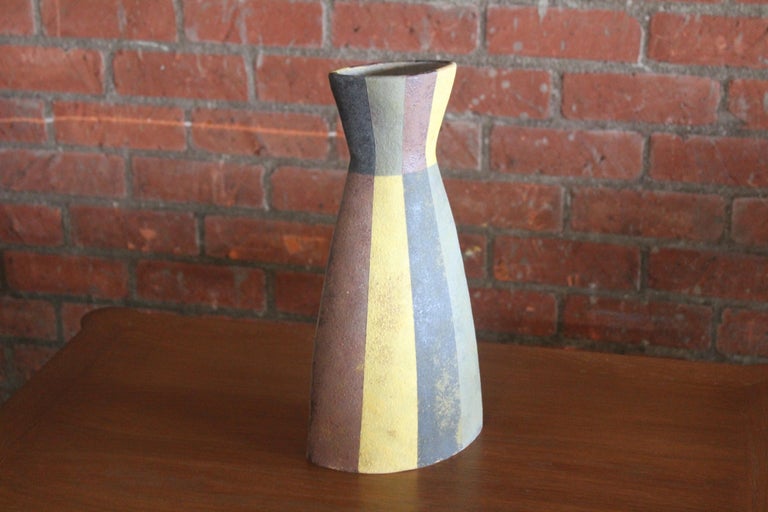 1950s Italian Ceramic Pottery Vase For Sale 2