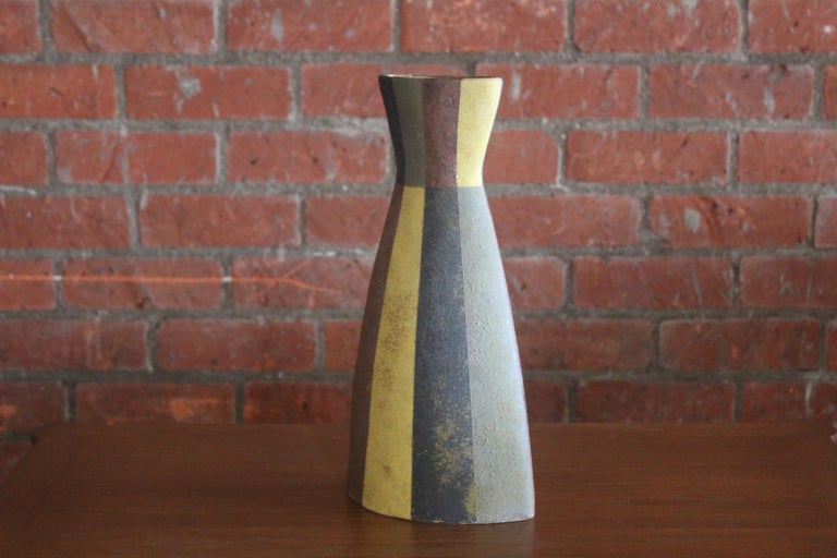 1950s Italian Ceramic Pottery Vase For Sale 3