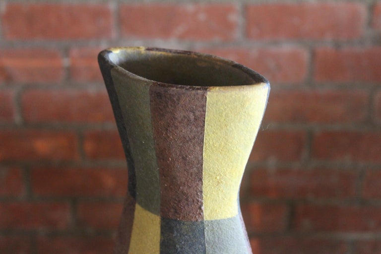 1950s Italian Ceramic Pottery Vase For Sale 4