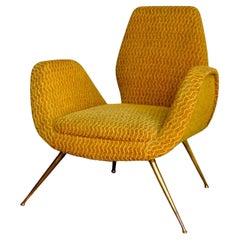 1950's Italian Chair with Splayed Brass Legs