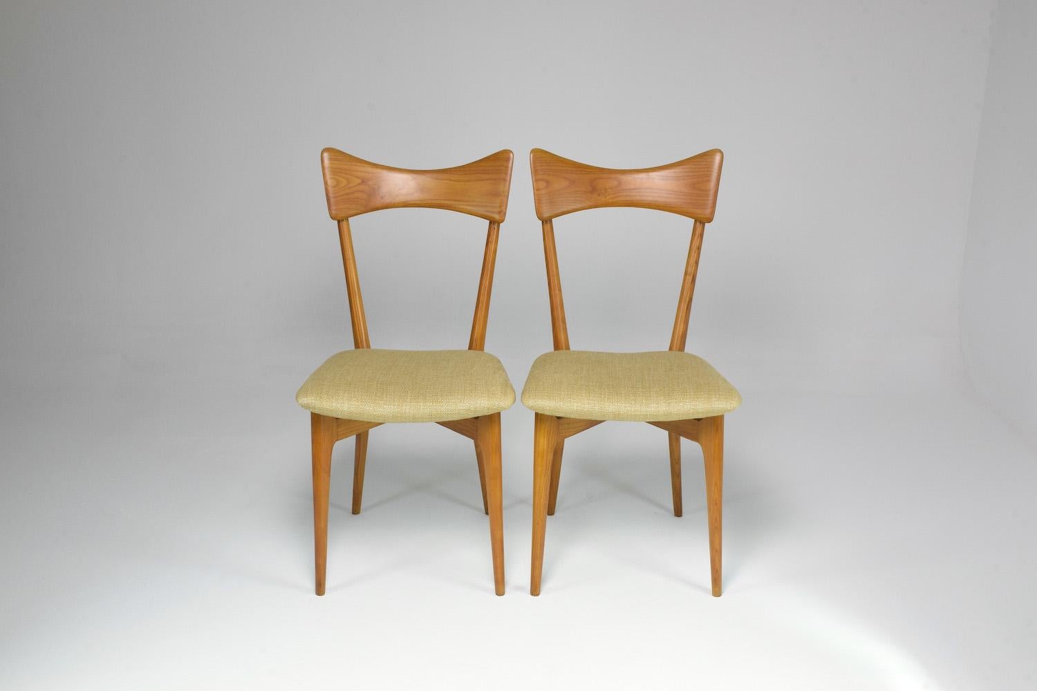 Mid-Century Modern 1950's Italian Chairs by Ico and Luisa Parisi for Ariberto Colombo, Set of Two