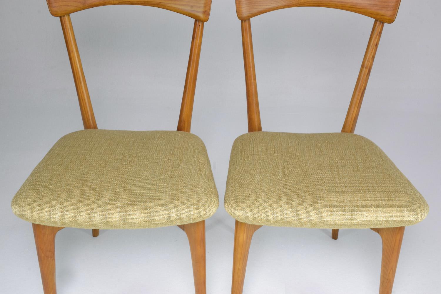 Upholstery 1950's Italian Chairs by Ico and Luisa Parisi for Ariberto Colombo, Set of Two