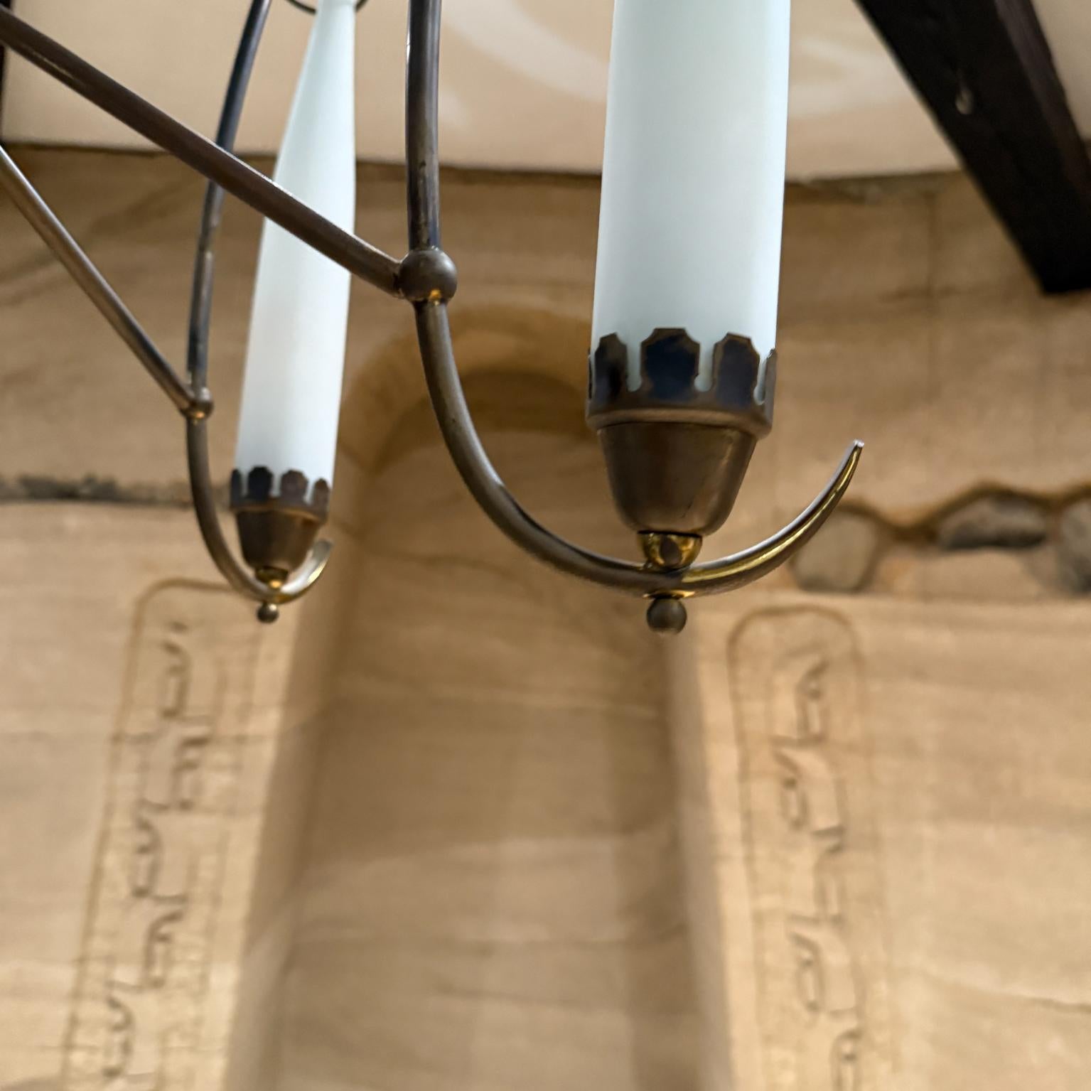 1950s Five Arm Italian Brass Chandelier Italy For Sale 1