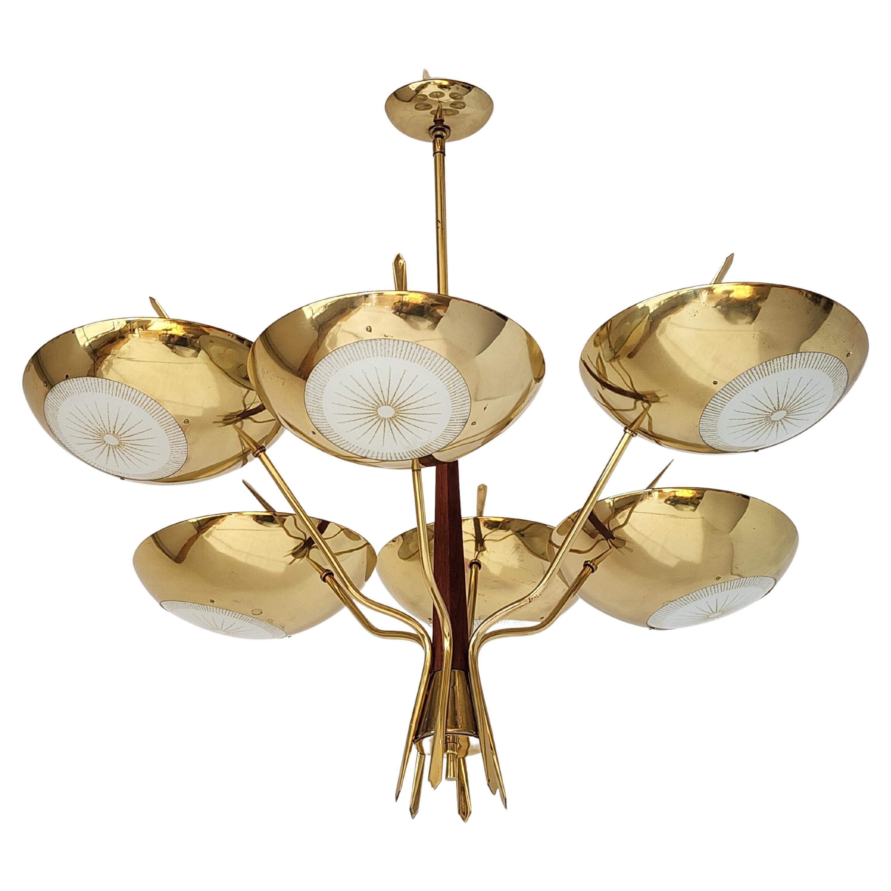 1950s   Italian Chandelier in the manners of Stilnovo  