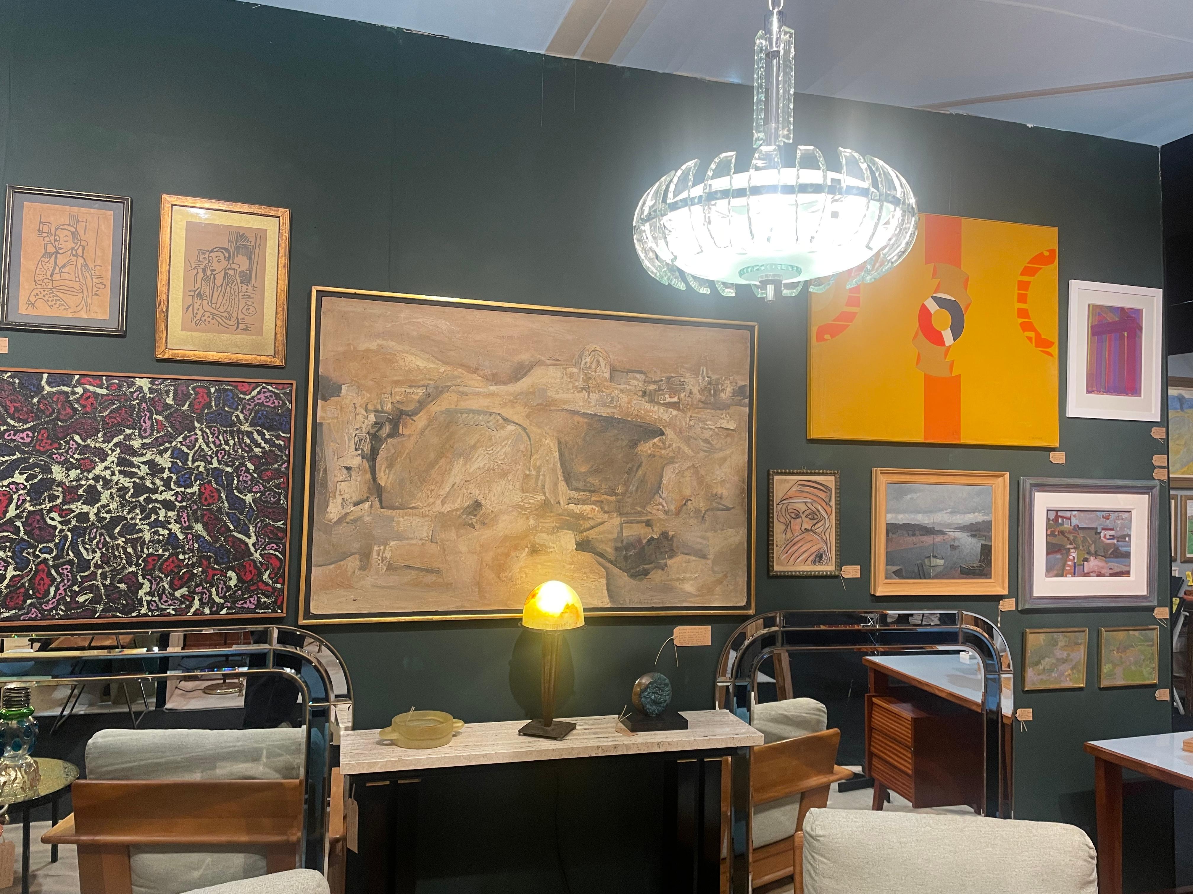 The 1950s Italian Chandelier in the style of Fontana Arte and Pietro Chiesa im Angebot 3