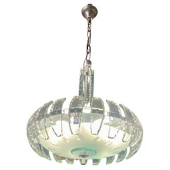 1950s Italian Chandelier in the style of Fontana Arte and Pietro Chiesa