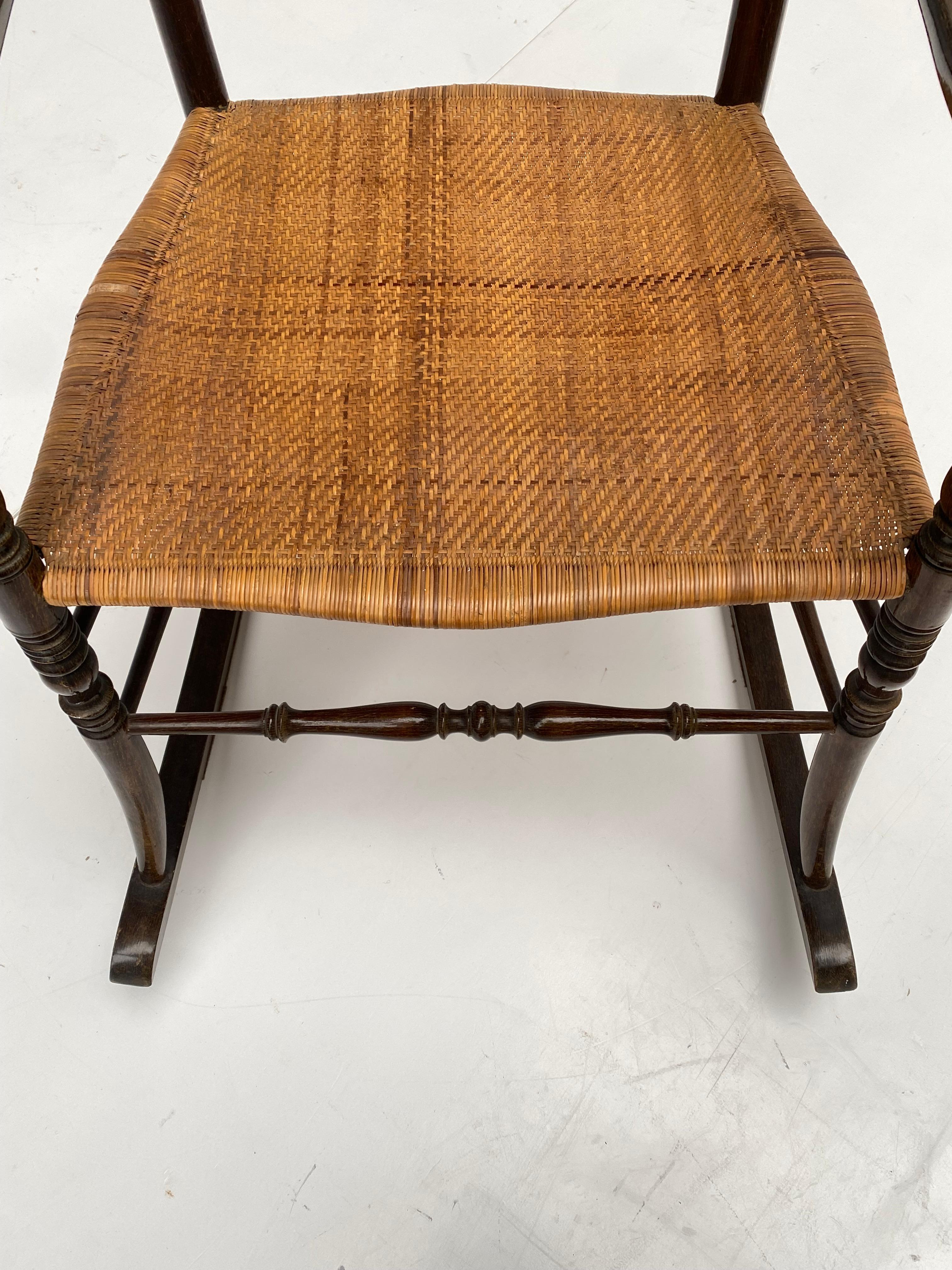 1950s Italian Chiavari Rocking Chair with Original Woven Seat For Sale 5