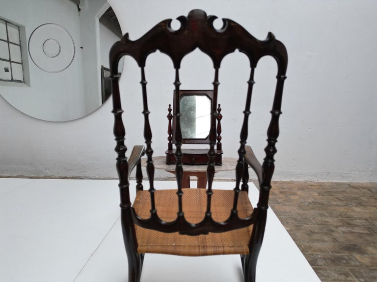 1950s Italian Chiavari Rocking Chair with Original Woven Seat For Sale ...