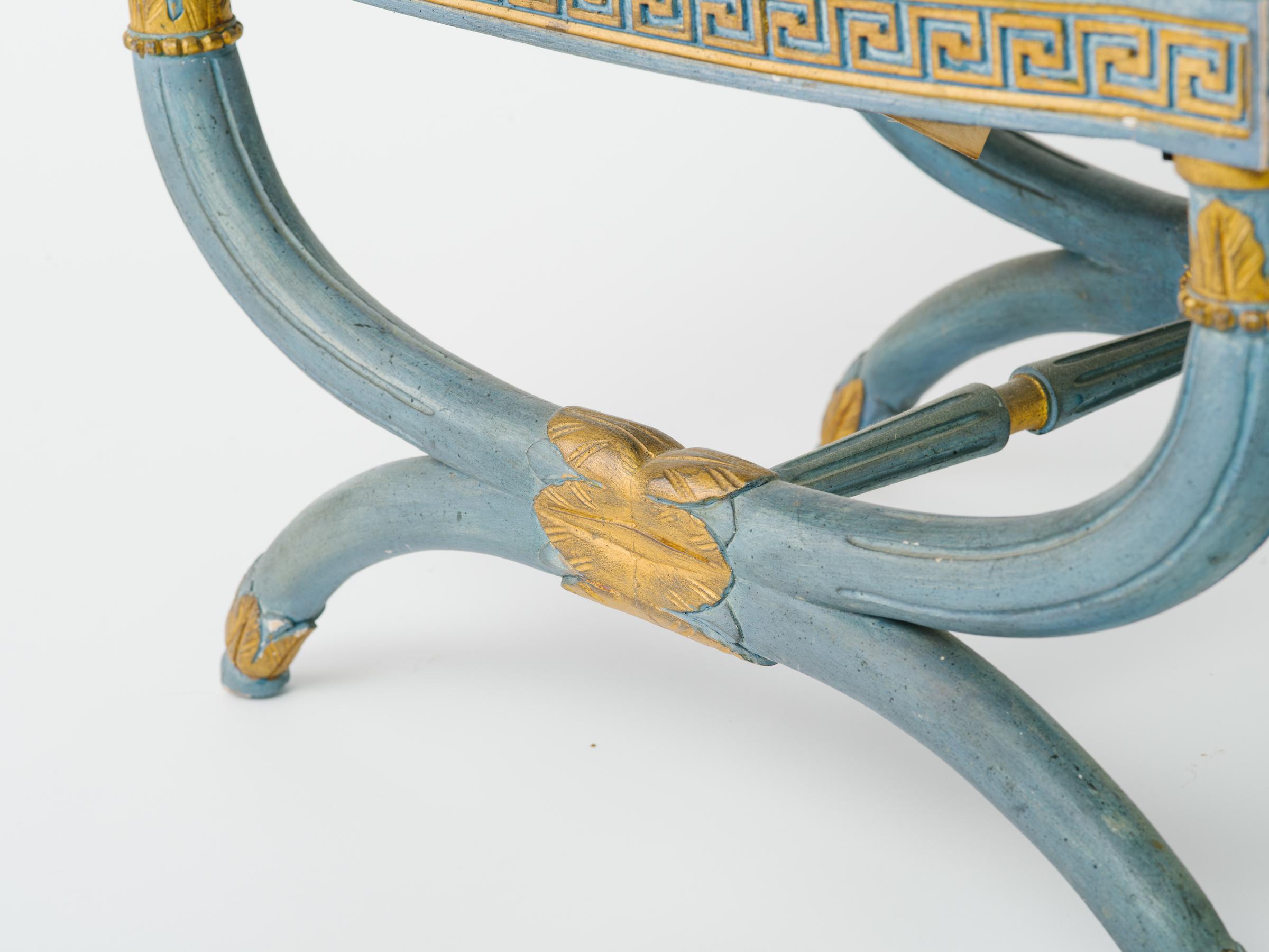 1950s Italian Classical Greek Key Bench In Good Condition In Tarrytown, NY