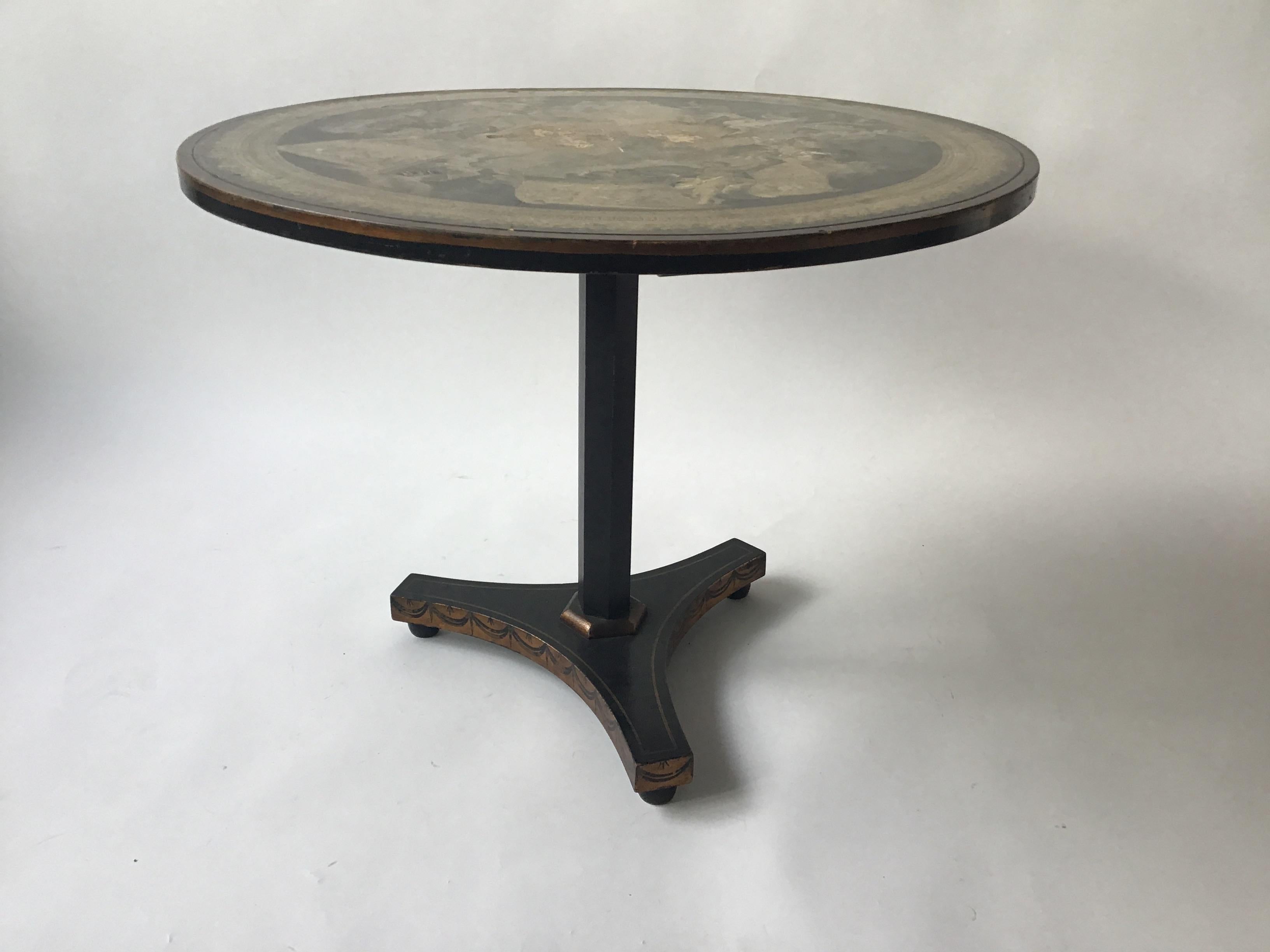 1950s Italian Classical Side Table In Distressed Condition In Tarrytown, NY