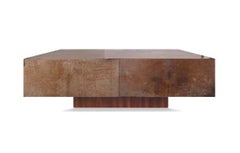 1950s Italian Coffee Table in Parchment Goatskin in the Style of Aldo Tura