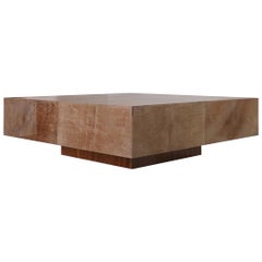 1950s Italian Coffee Table in Parchment Goatskin in the Style of Aldo Tura