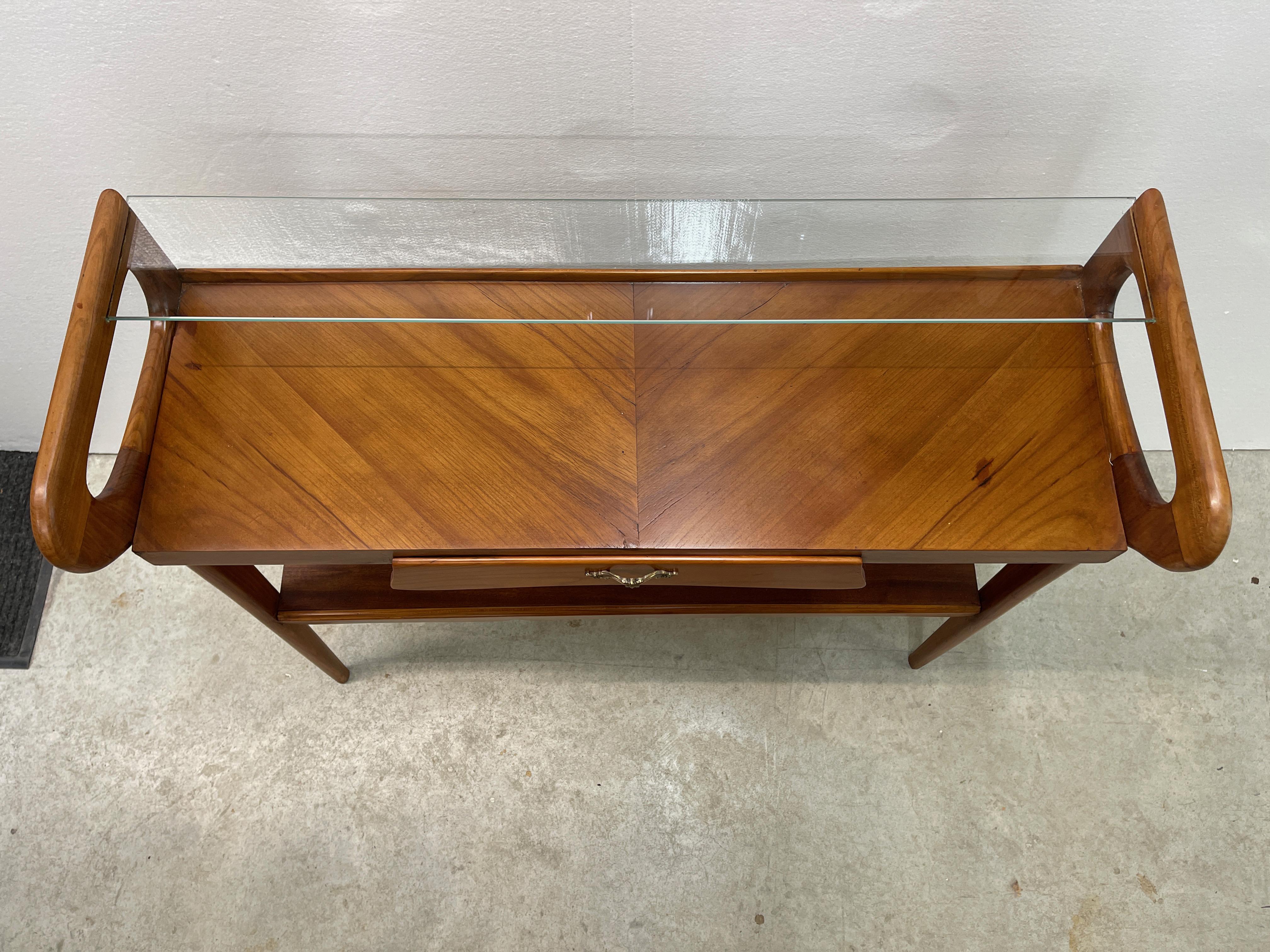 Glass 1950's Italian Console Table After ico Parisi