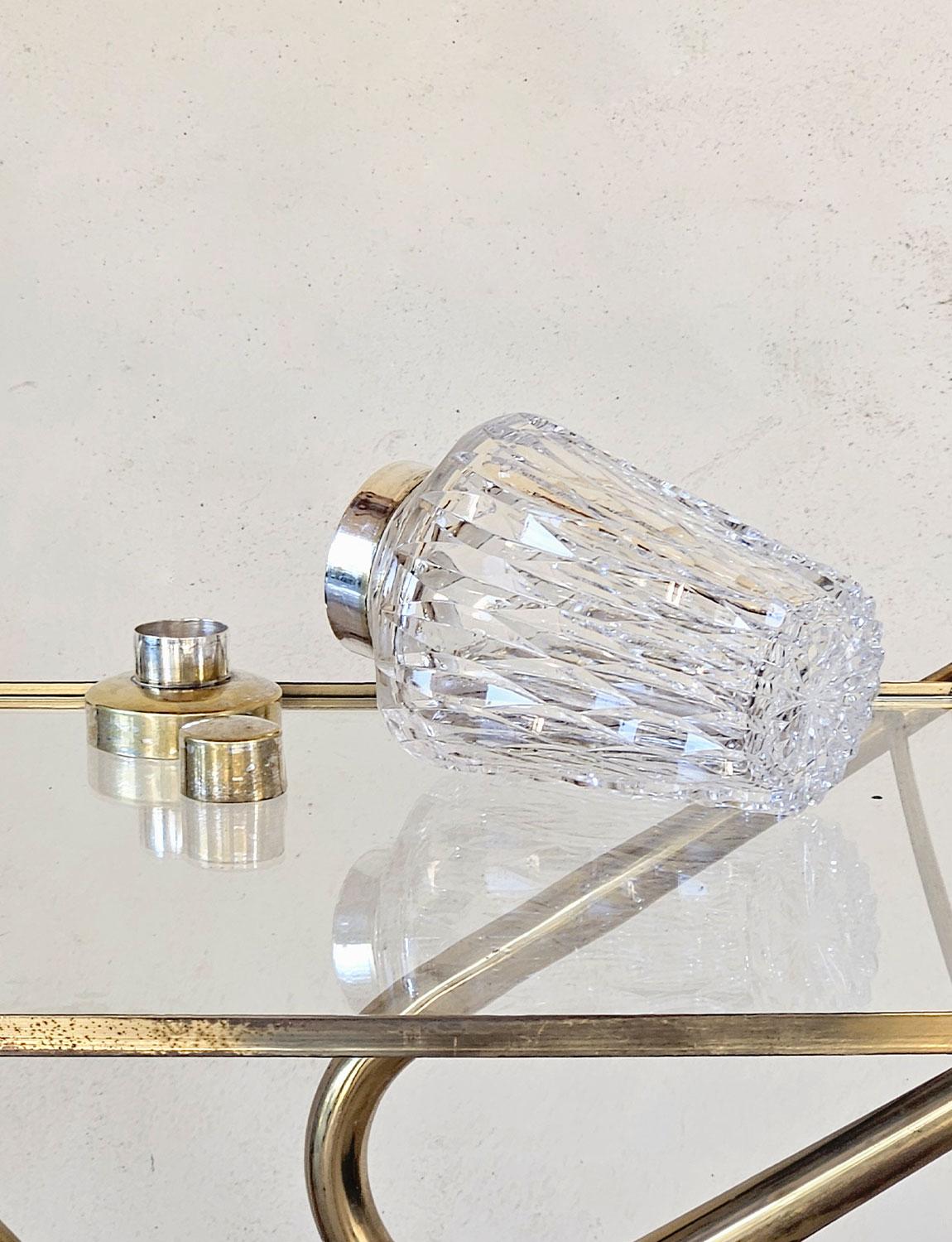 1950s Italian Crystal Cocktail Shaker In Good Condition In Florence, Tuscany