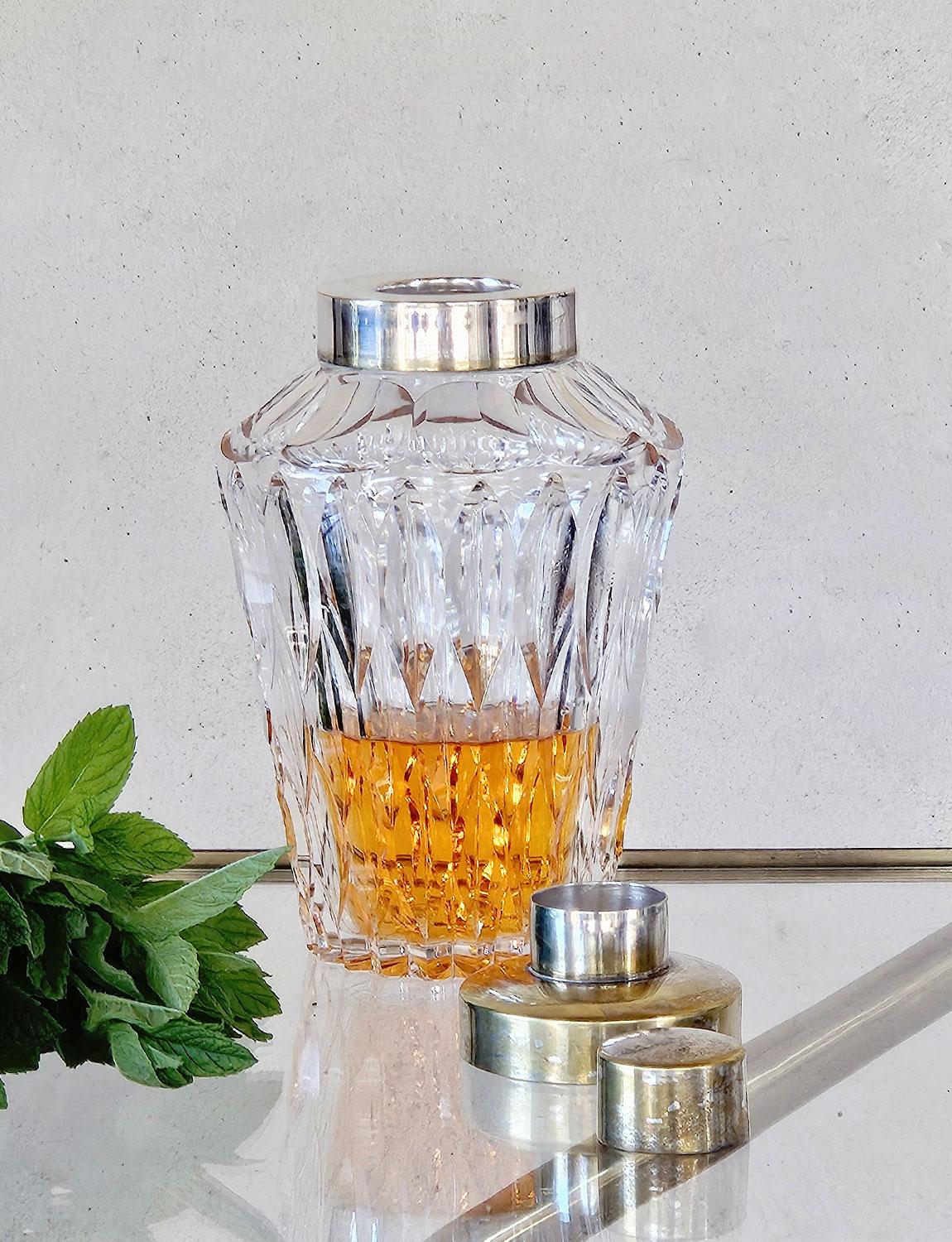 Mid-20th Century 1950s Italian Crystal Cocktail Shaker