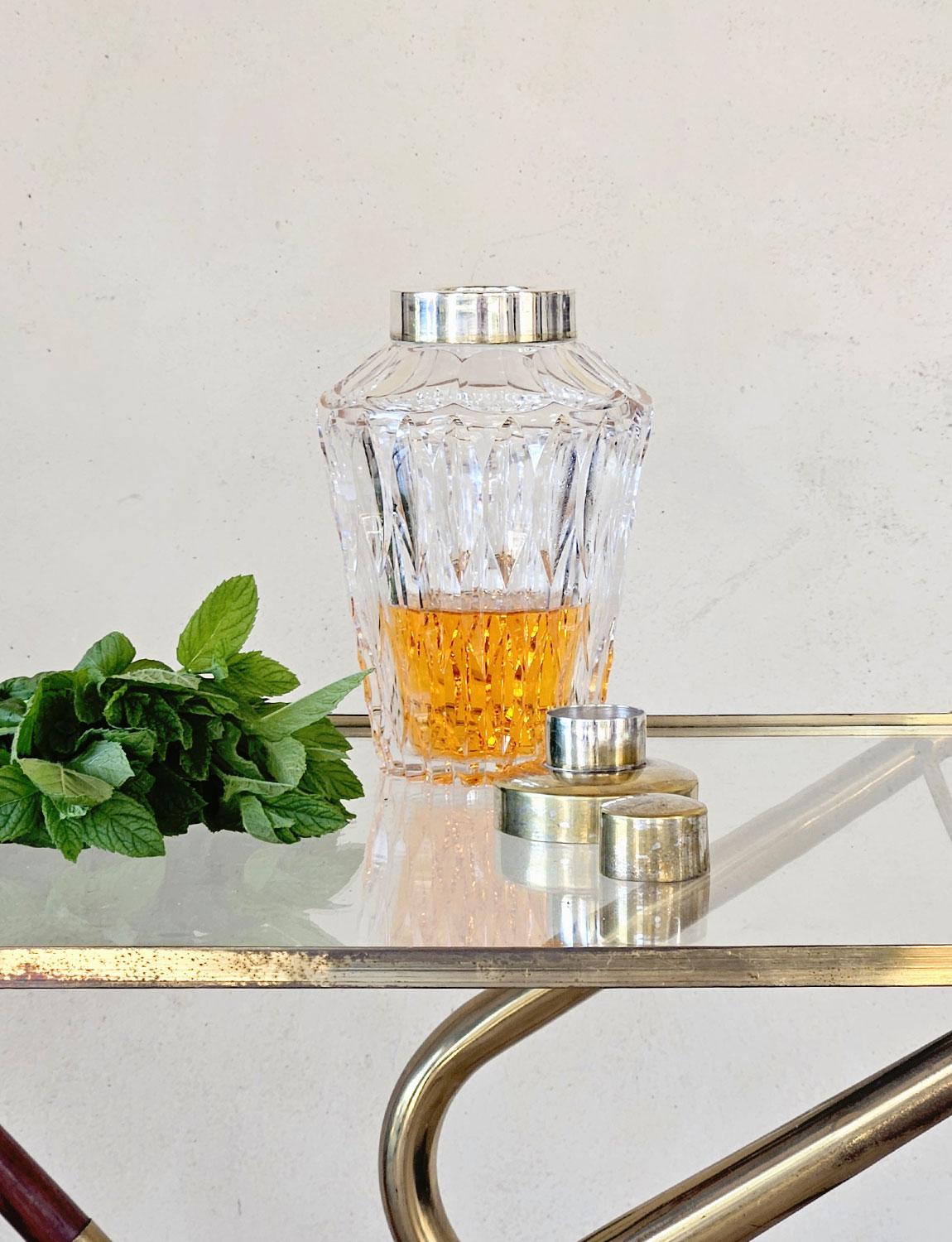 1950s Italian Crystal Cocktail Shaker For Sale 1