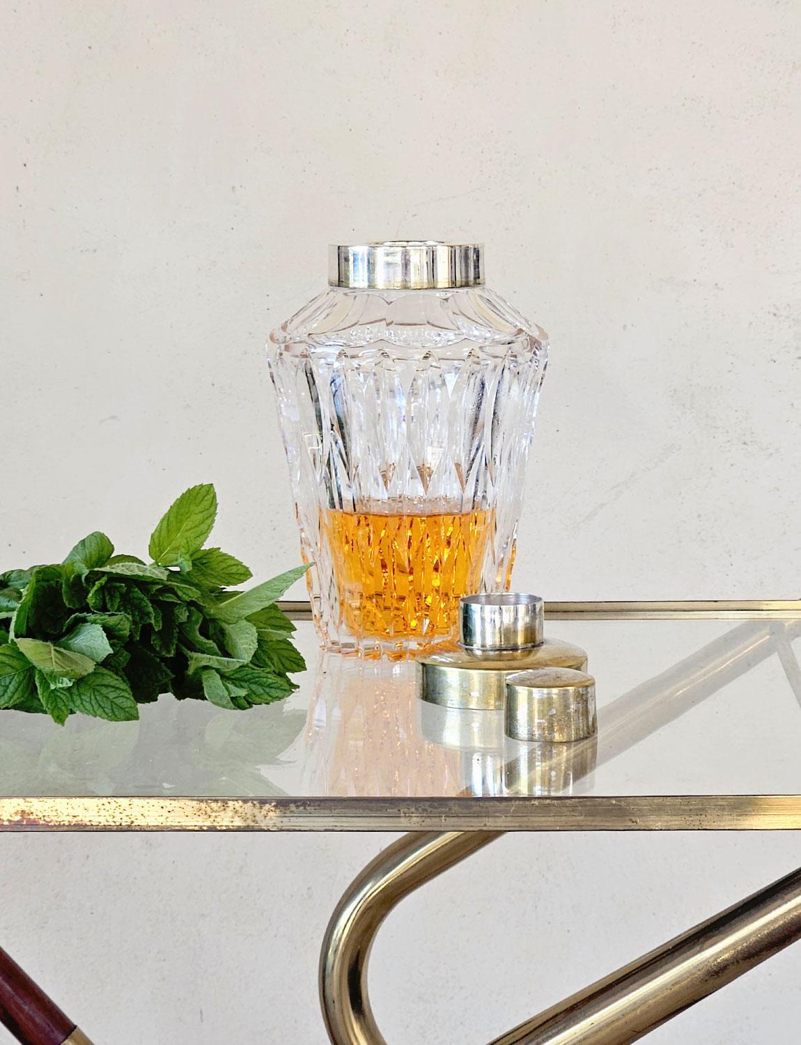 1950s Italian Crystal Cocktail Shaker 1
