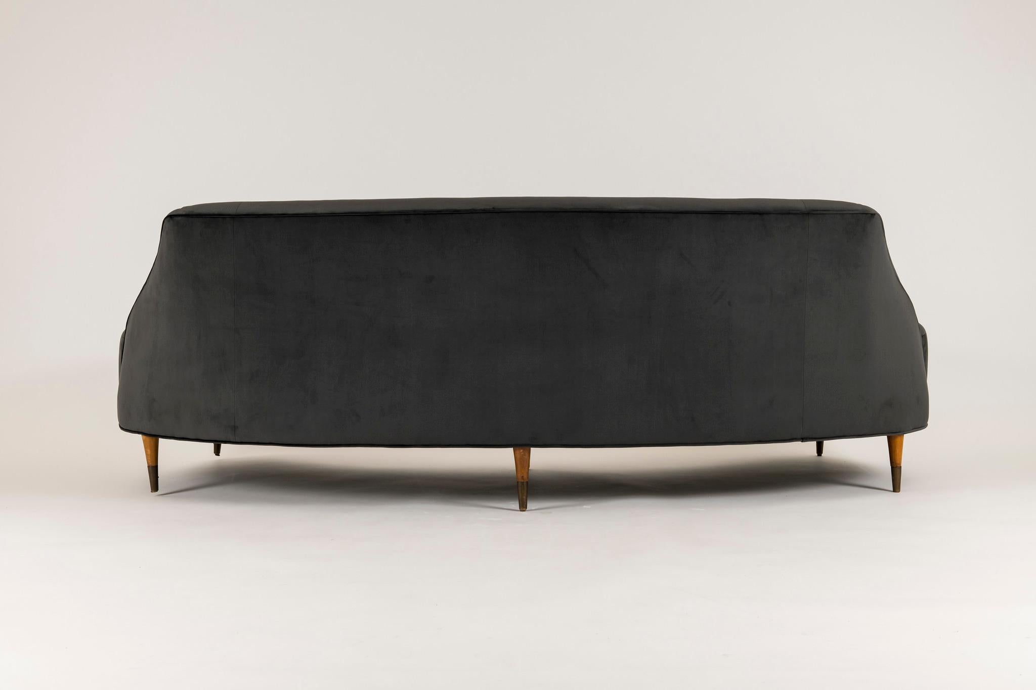Modern 1950s Italian Curved Back Sofa