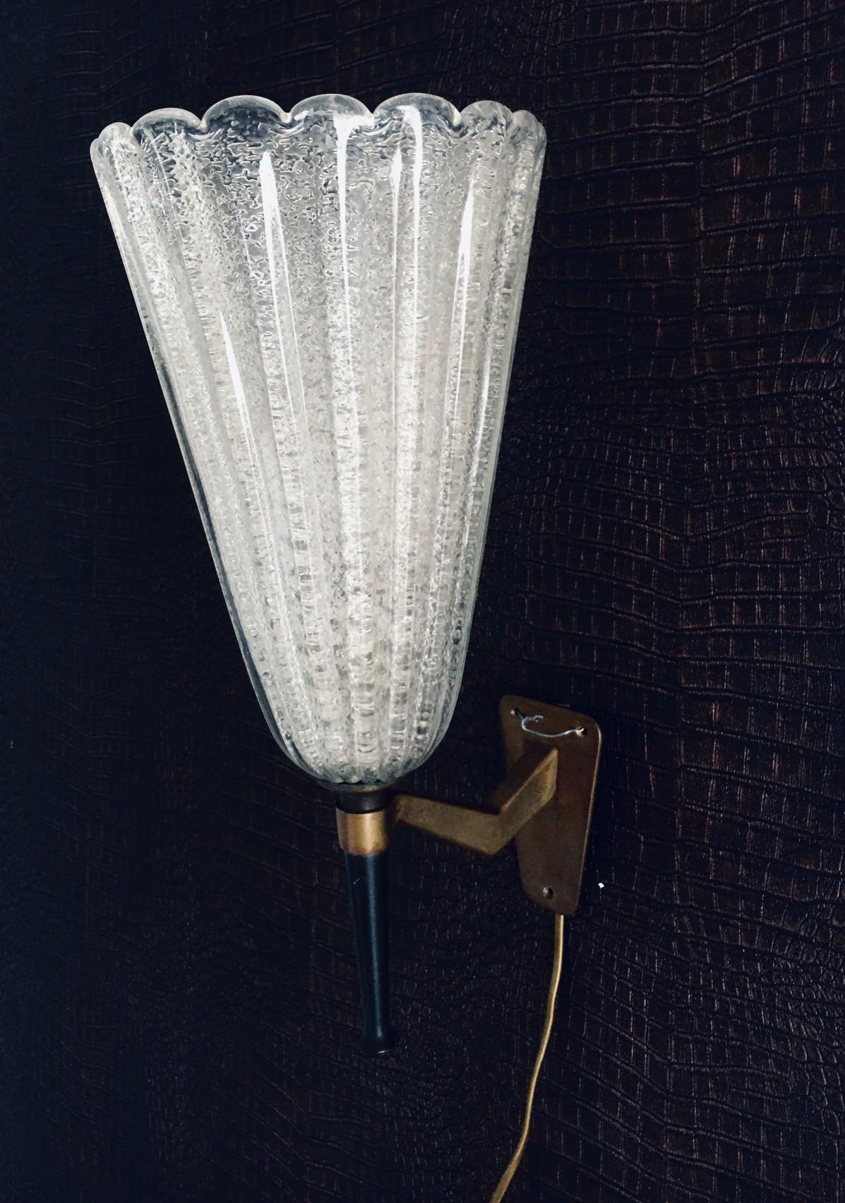 Italienische Design-Wandleuchte aus Kunstglas von Barovier&Toso aus den 1950er Jahren im Angebot 2