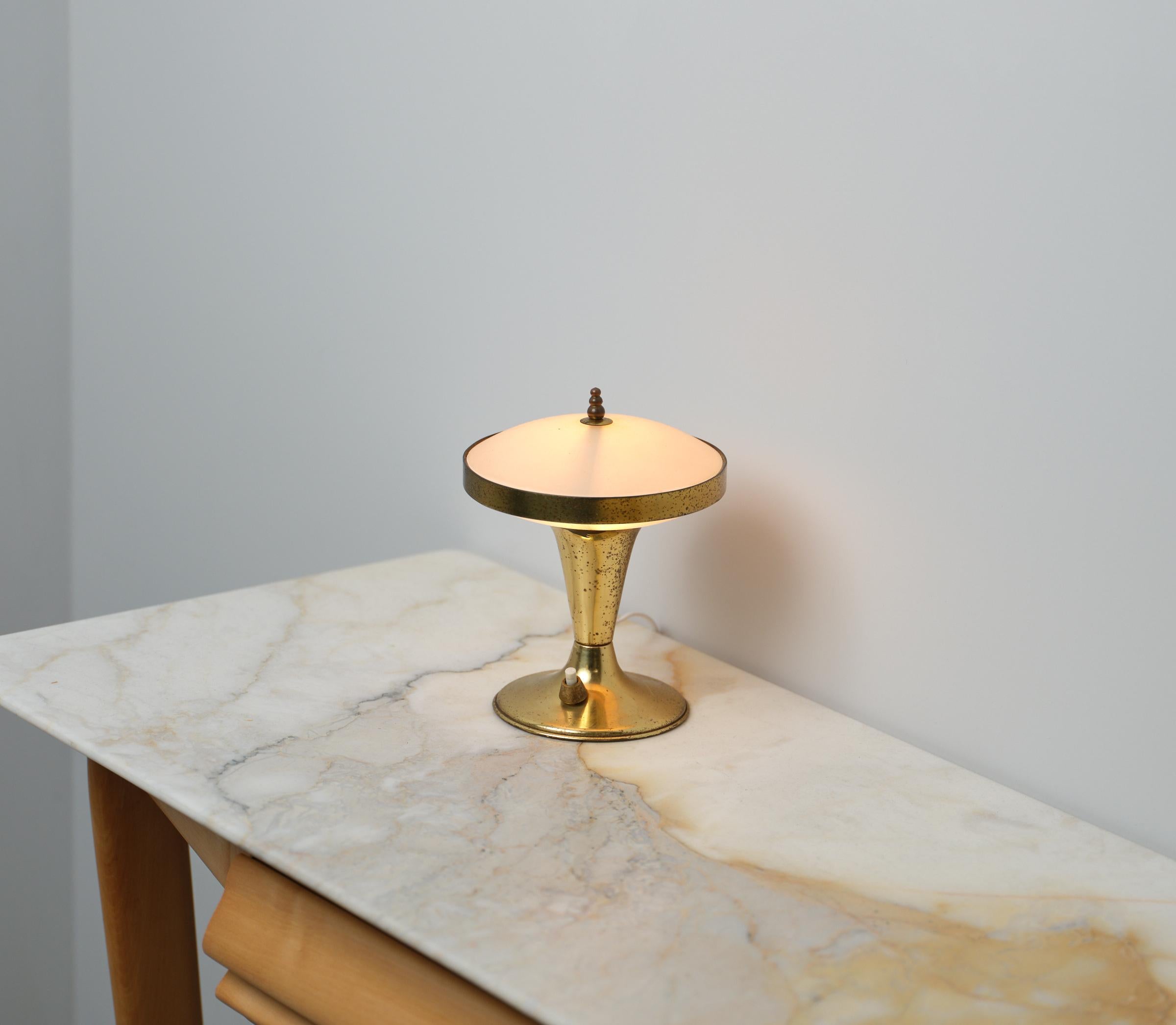 Mid-20th Century 1950s Italian Design Brass Table Lamp  For Sale