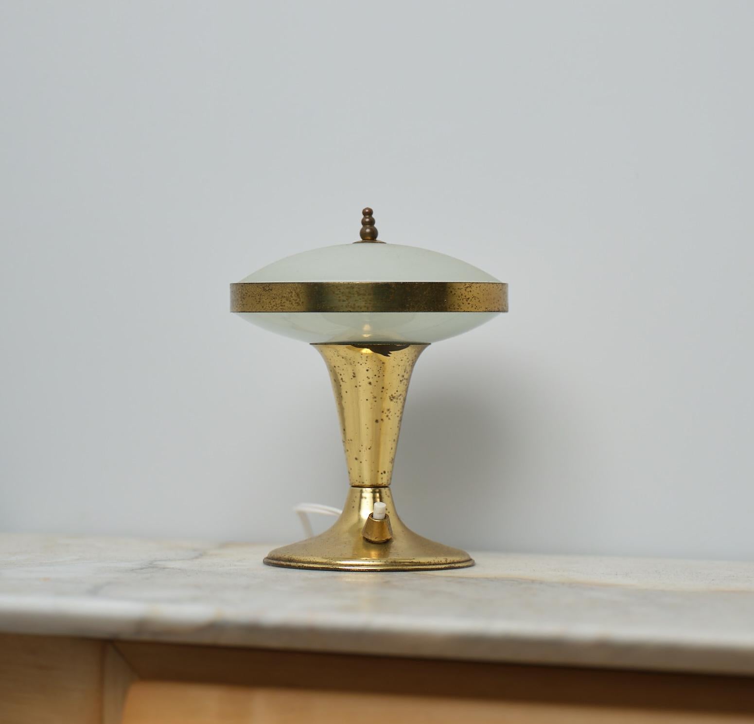 1950s Italian Design Brass Table Lamp  For Sale 1