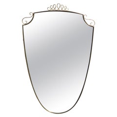 1950s Italian Design Brass Wall Mirror