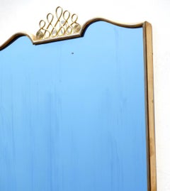 1950s Diseño Italiano Mediados de Siglo Latón Vintage atribuido Gio Ponti Espejo de Pared