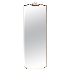 Miroir mural en laiton vintage du milieu du siècle dernier attribué à Gio Ponti, design italien des années 1950