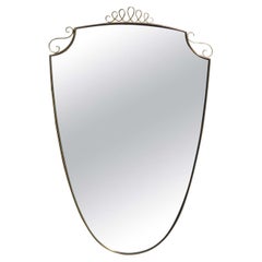 1950s Italian Design Midcentury Vintage Brass Wall Mirror