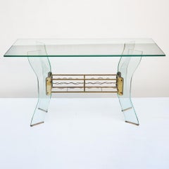 1950s Italian Design Rectangular Glass Coffee Table Attributed to Luigi Brusotti