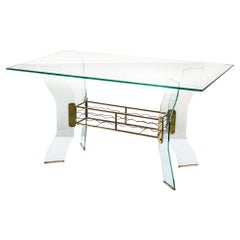 1950s Italian Design Rectangular Glass Coffee Table Attributed to Luigi Brusotti