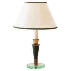 1950s Italian Design Table Lamp - Elegance in Glass and Brass
