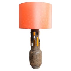 1950s Italian Design Terra Orange and White Studio Ceramic Lamp by Aldo Londi