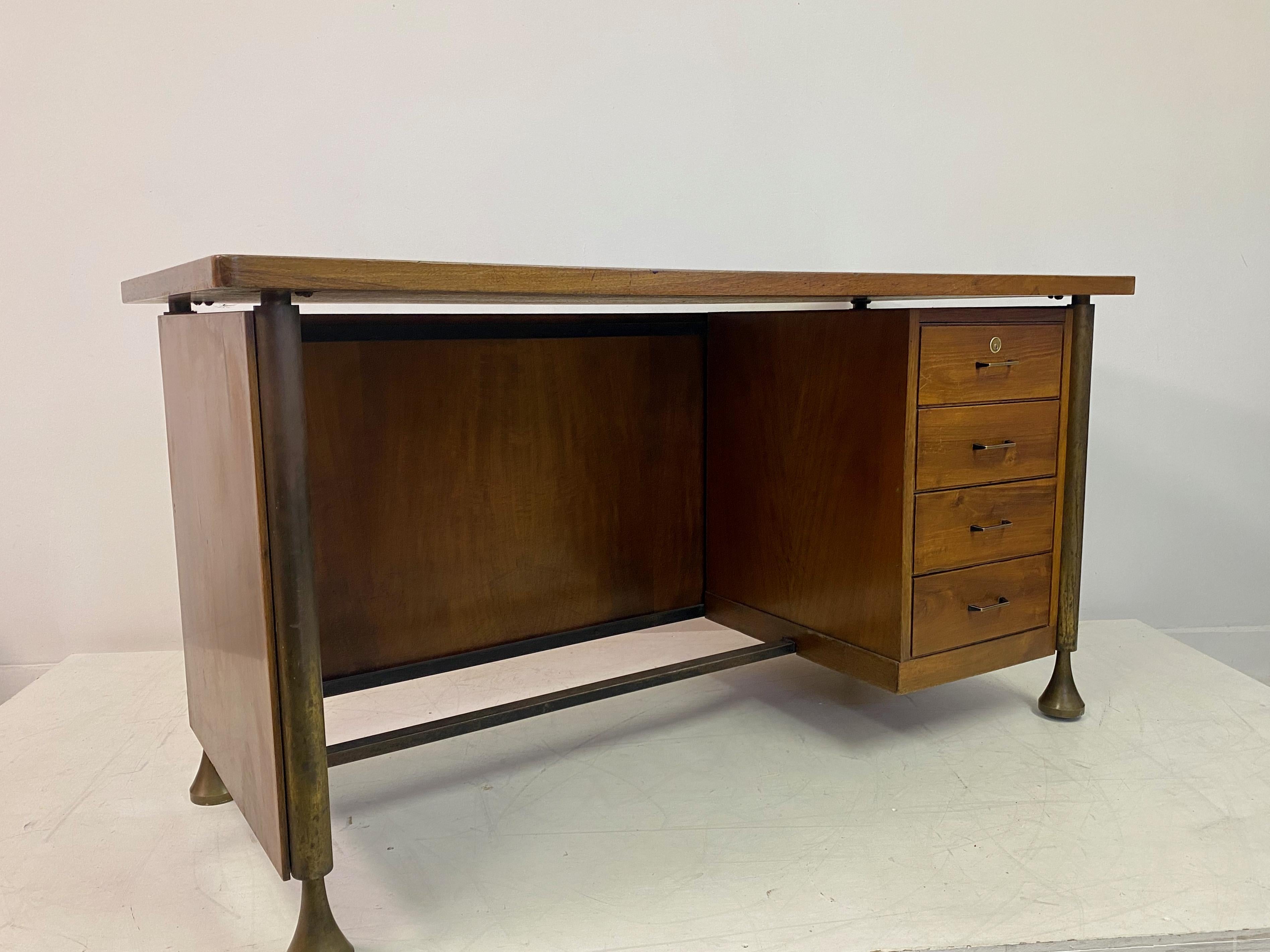 1950s Italian Desk with Bronze Legs 7