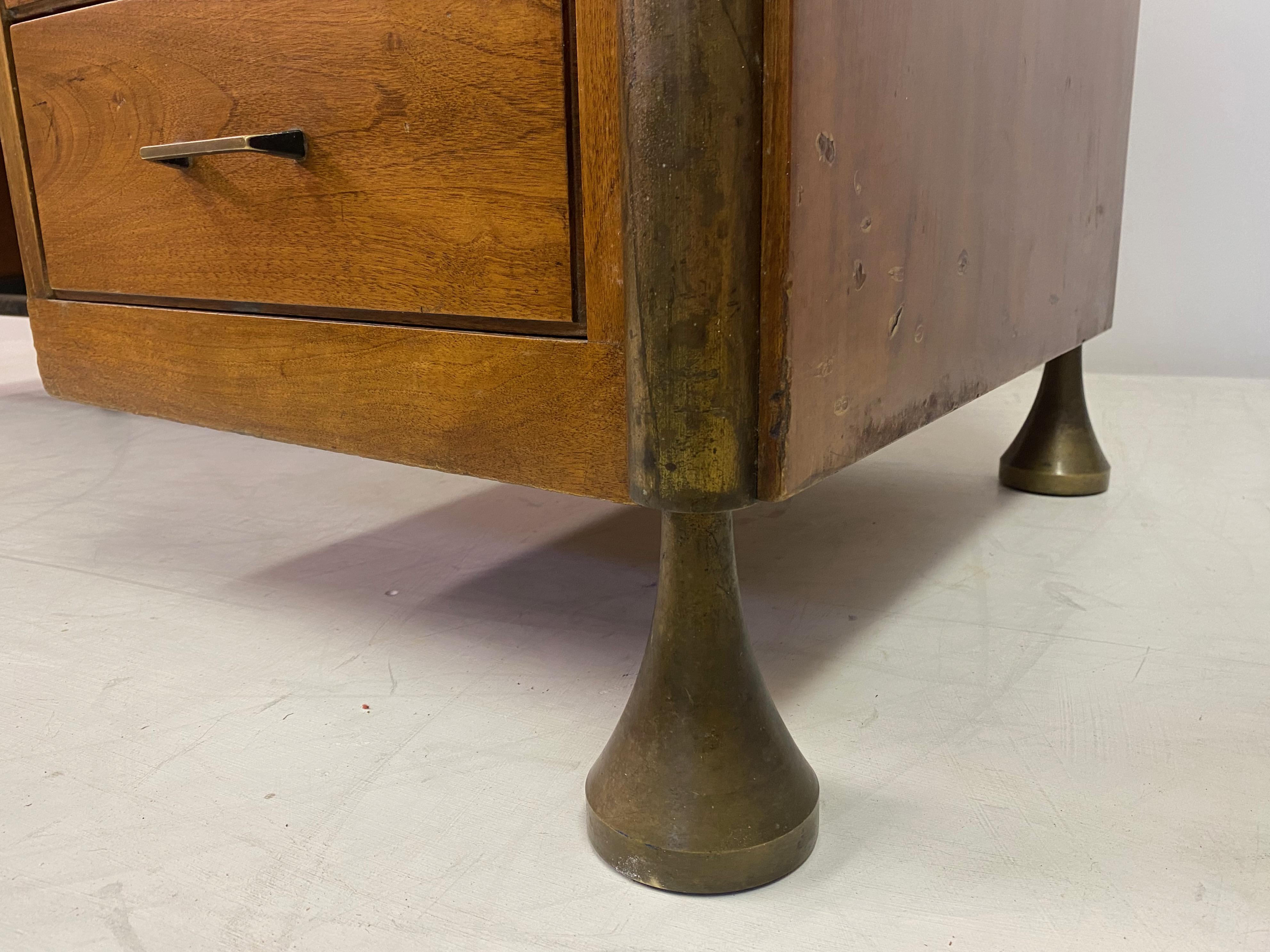 1950s Italian Desk with Bronze Legs 2