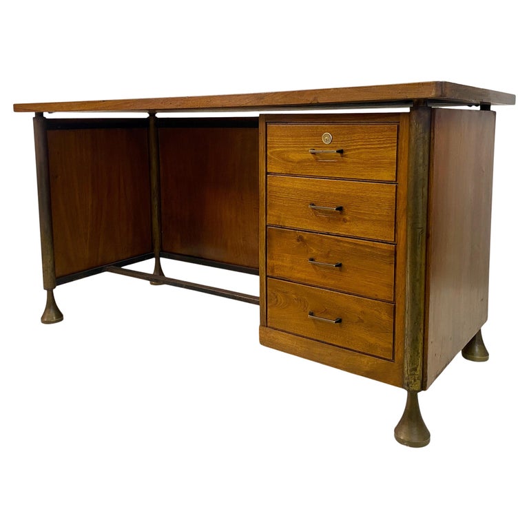 1950s Italian Desk with Bronze Legs For Sale at 1stDibs