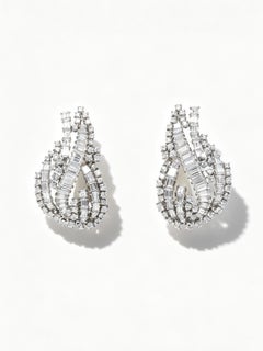 1950s Italian Diamond Clip-On Earrings in Platinum