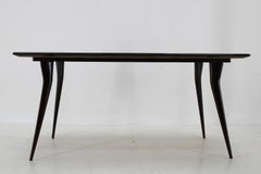 1950s Italian Dining Table in Ico Parisi Style with Glass Top